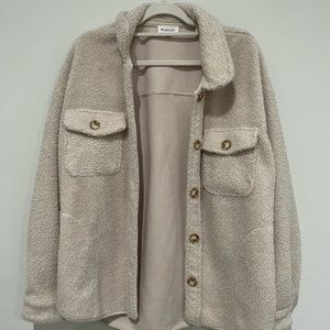 oversized fleece button up